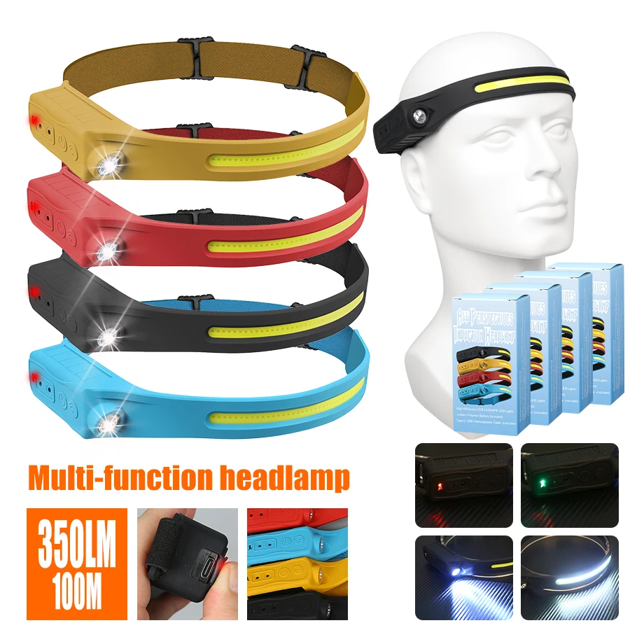 Fishing Headlamp - Şarj Edilebilir Far 350 Lümen Hareket