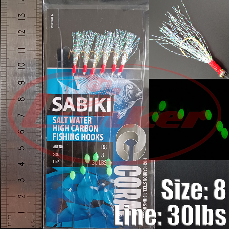 Lunker sabiki teçhizat kancala - Saltwater Fishing Hook incelemesi ve fiyatı