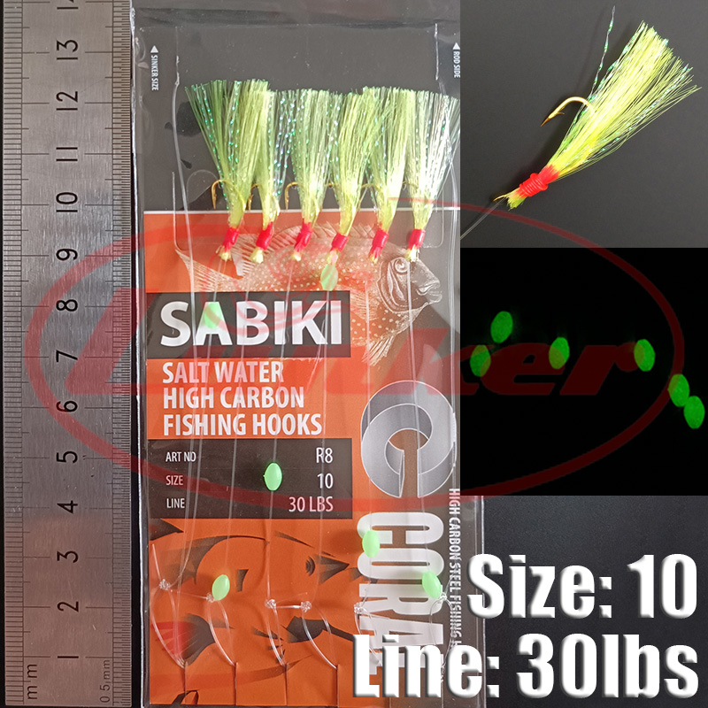 Lunker sabiki teçhizat kancala - Saltwater Fishing Hook incelemesi ve fiyatı